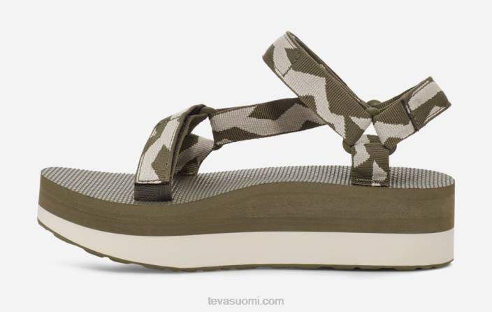 Teva naisten flatform universaali 42P650 loput poltettu oliivi